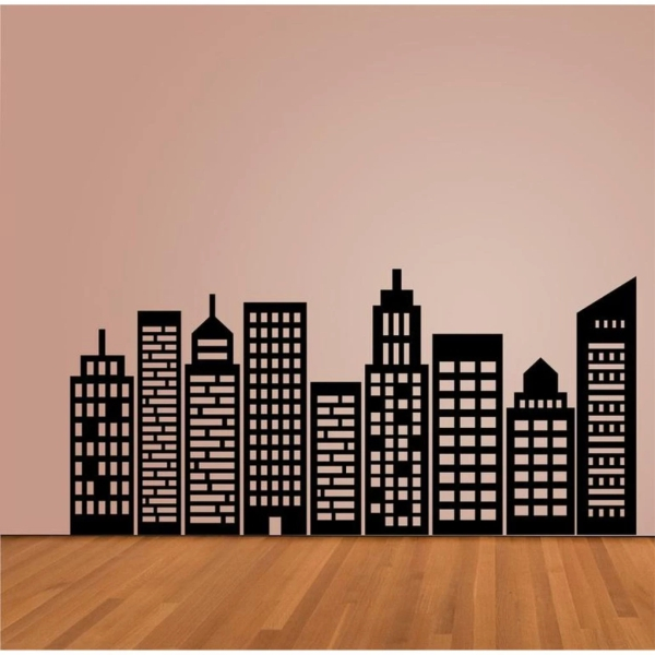 Adesivo De Parede Cidade Predios Decorativo Infantil Quarto Vinil Premium em Oferta na Shopee