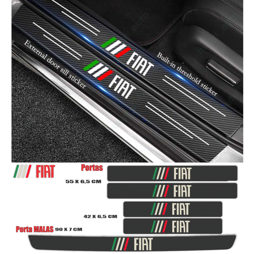 Kit Automotivo Soleira Fiat Portas do Carro Porta Malas Universal Fiat Argo cronos toro pa...