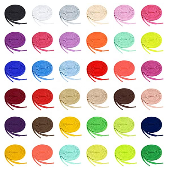 Cadarço chato Ténis 70cm 120cm 150cm (1 Par) Diversas Cores