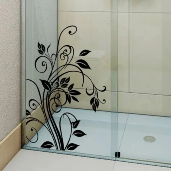 Adesivo Decprativo Para Box De Banheiro Floral Arabesco