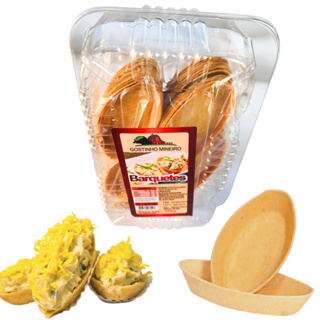Barquetes Crocantes Para Rechear Bandeja com 50 Und Formato Navette Gostinho Mineiro em Oferta na Shopee