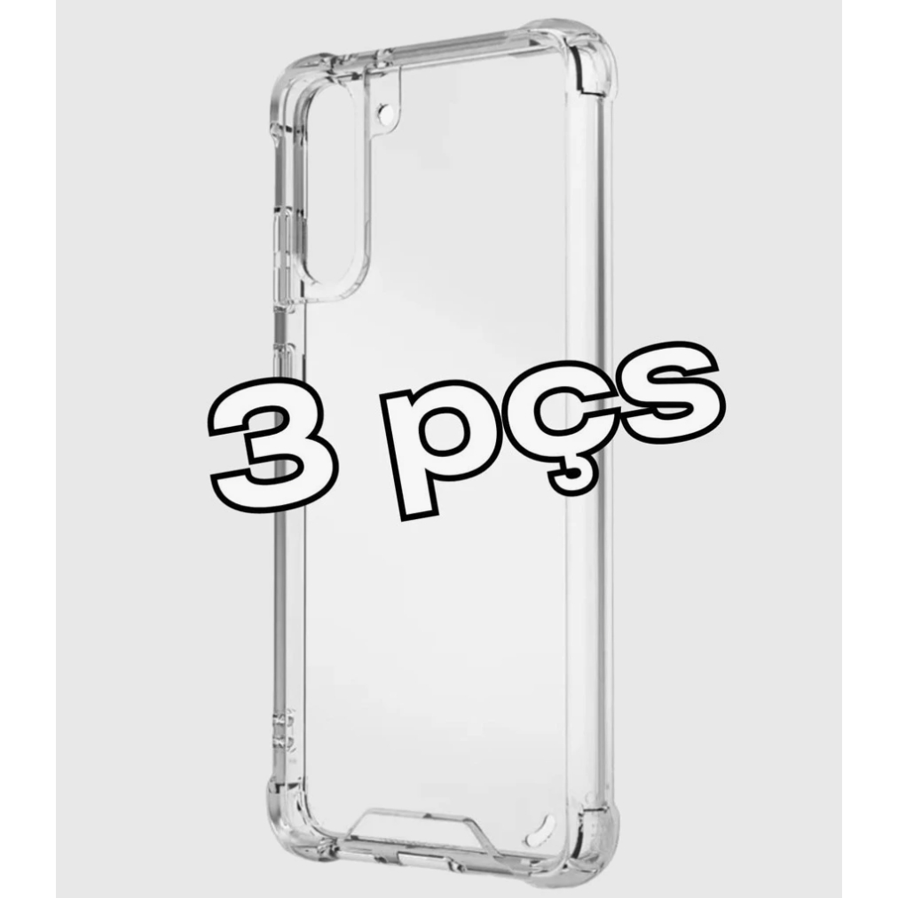 Kit 3 Capas transparente TPU Anti Shock iPhone 16 Pro Max/15 Pro Max/14 Pro Max/13 Pro Max/12 Pro Max/11/17 Pro Max