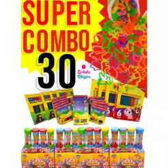 30 Caixa Massinha Modelar + 30 Bolha de Sabao+ 30 Cortador Molde Kit Lembrancinha Aniversario Prenda