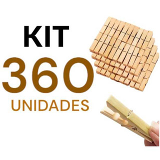 Kit 120 a  360 Prendedor Grampo De Roupas Madeira Embalagem com 120 a 360 Unidades