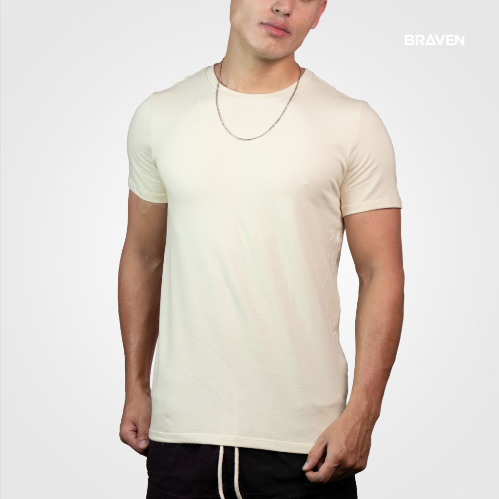 kit 3 Camiseta Masculina Básica Braven Algodão Peruano Premium 40.1 com Elastano Pima mais cores