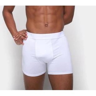 Kit 5 Cuecas Boxer Brancas De Micro Fibra Cueca Box Com Forro P/ Sublimar em Oferta na Shopee