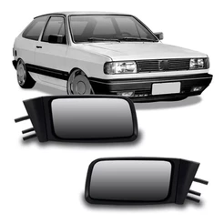 Par Espelho Retrovisor Volkswagen Gol Quadrado 88 89-93 94 95 Preto S/controle