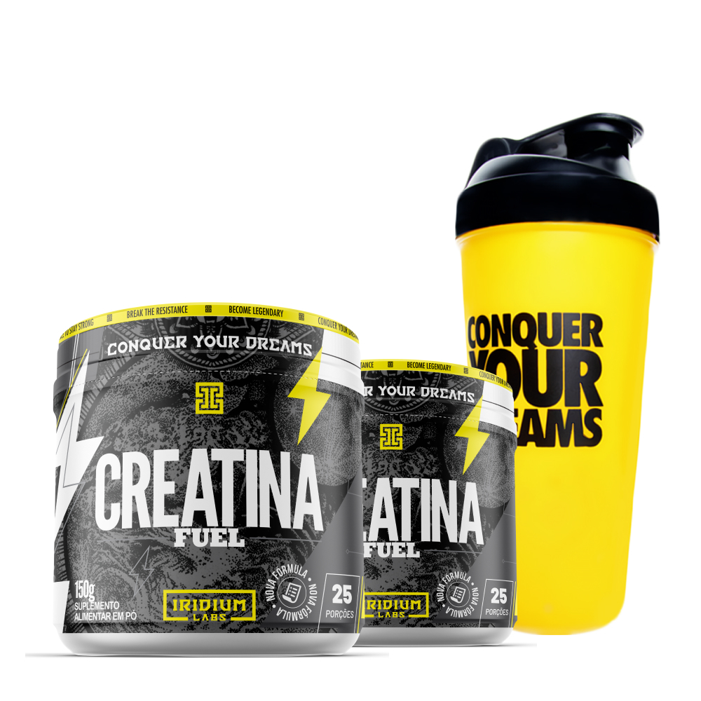 Kit 2x Creatina Fuel Monohidratada 150g + Coqueteleira 600ml - Iridium Labs em Oferta na Shopee