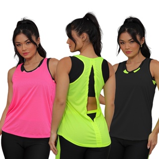 Kit Regata Fitness Feminina Dry Fit Roupa Academia em Oferta na Shopee