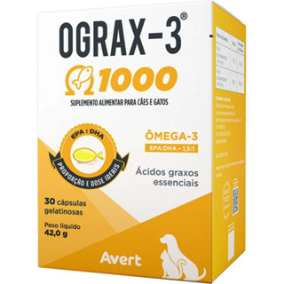 Suplemento Avert Ograx-3 1000 para Cães e Gatos em Oferta na Shopee