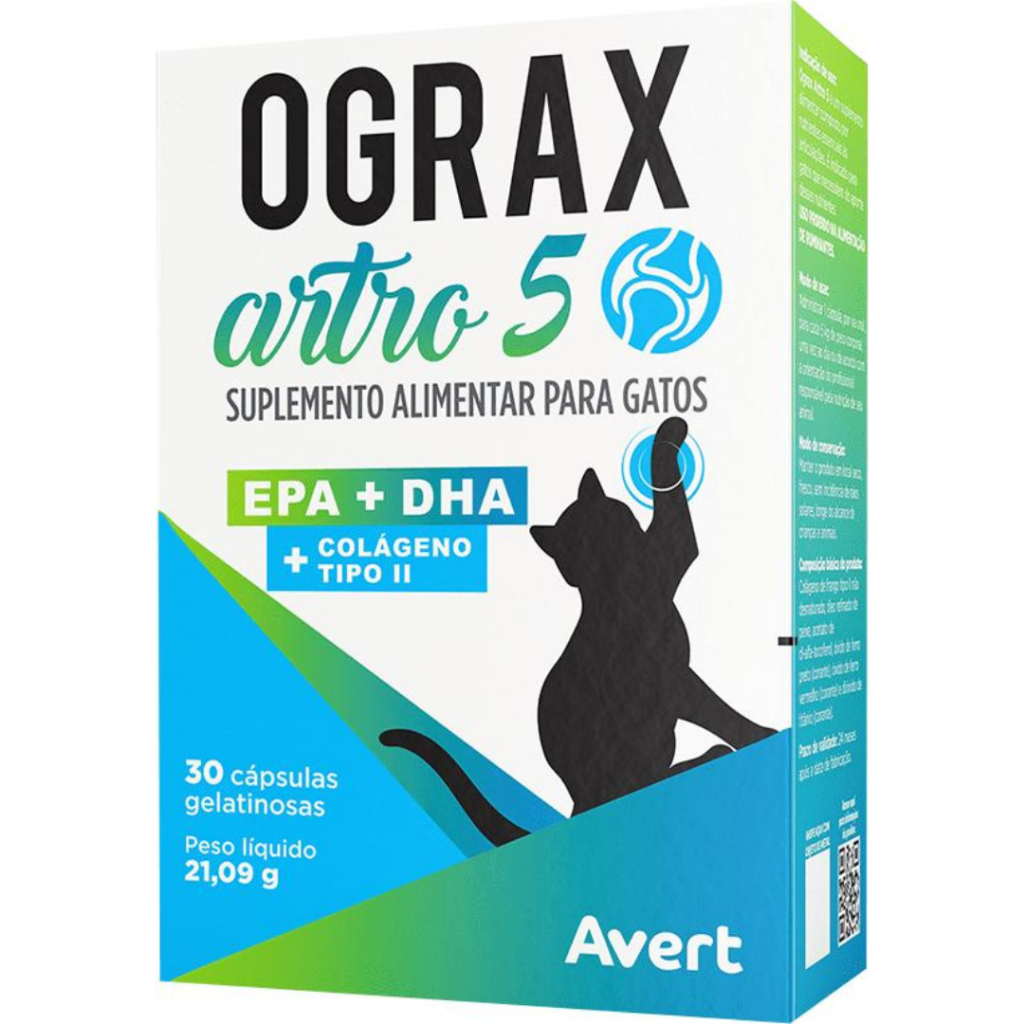 Suplemento Alimentar Avert Ograx Artro 5 para Gatos em Oferta na Shopee