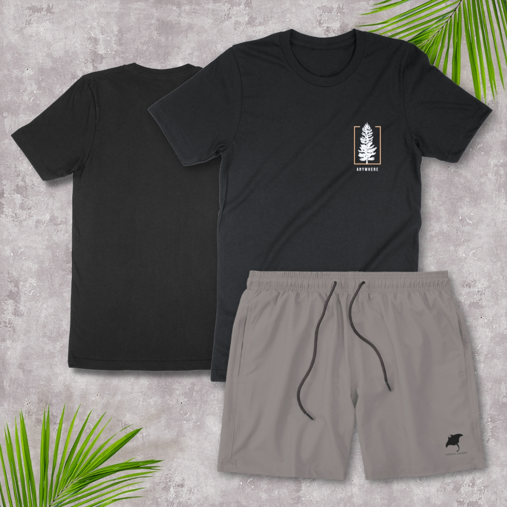 Conjunto Masculino Estampa Anywhere Plus Size Camiseta e short Masculino Bermuda Academia casual
