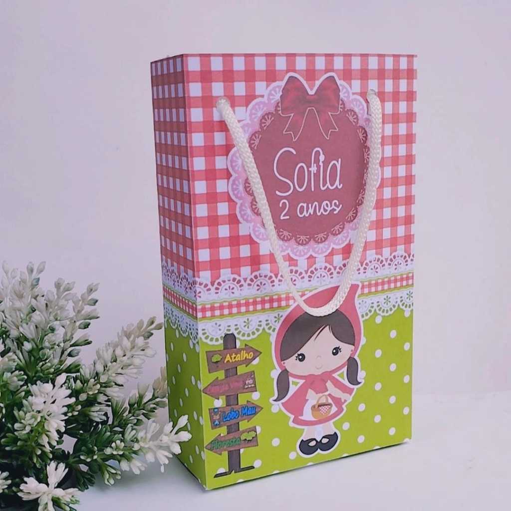 Kit Sacolinha Surpresa Festa Infantil Personalizada CHAPEUZINHO VERMELHO | Lembrancinhas | Aniversário | PEGUE E MONTE