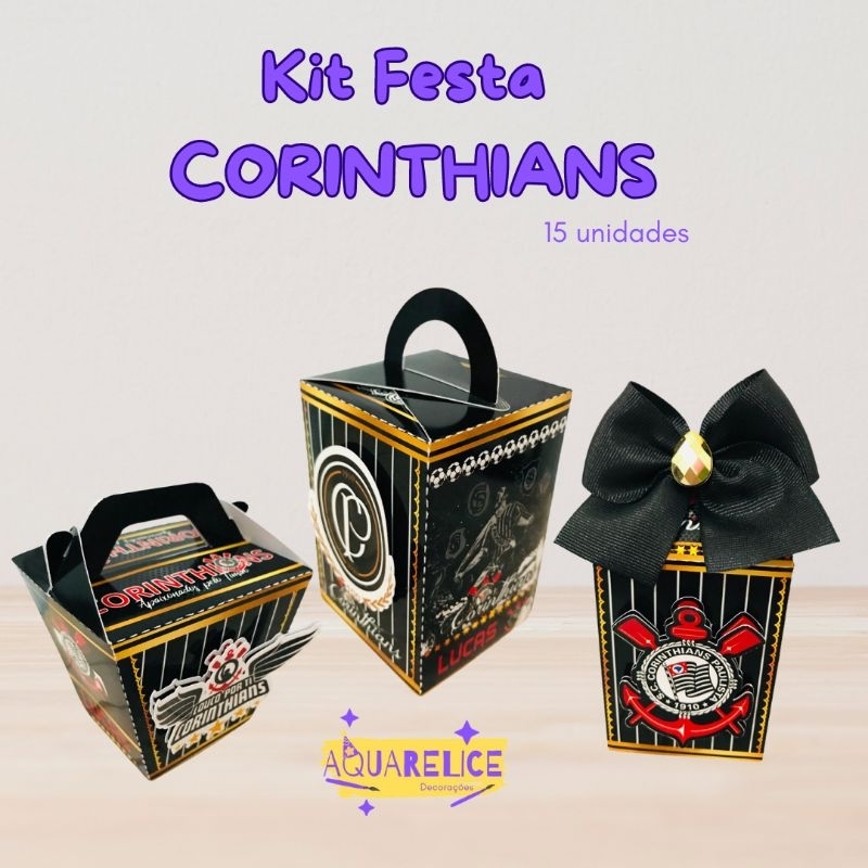 Kit Caixas Corinthians Personalizadas/Aniversário/Lembrancinha