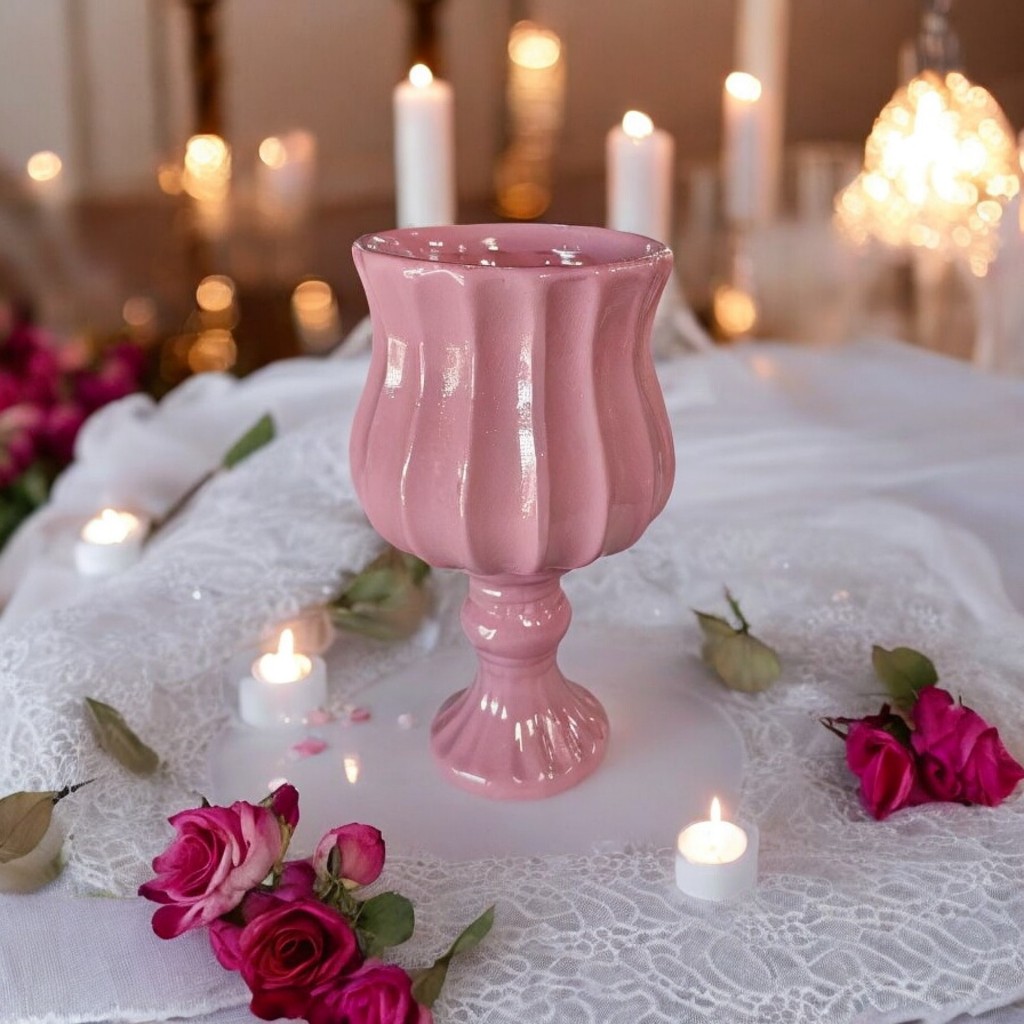 Vaso Castiçal Unitário Cerâmica Decoração de Festa Aniversário Infantil Casamento Chá Revelação