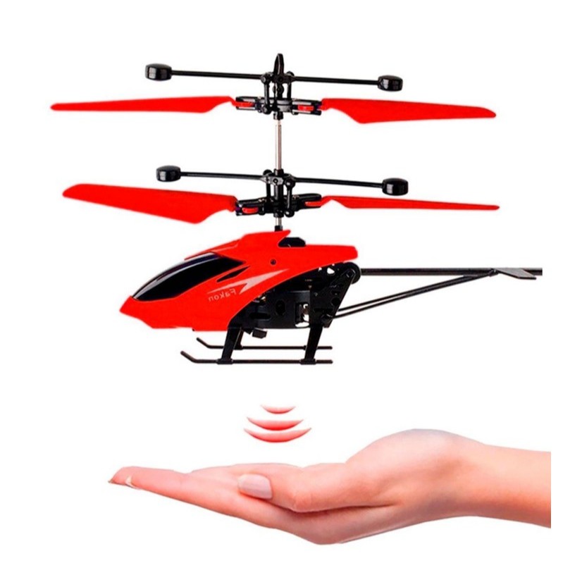 Helicóptero de Brinquedo com Sensor Recarregável Vermelho em Oferta na Shopee