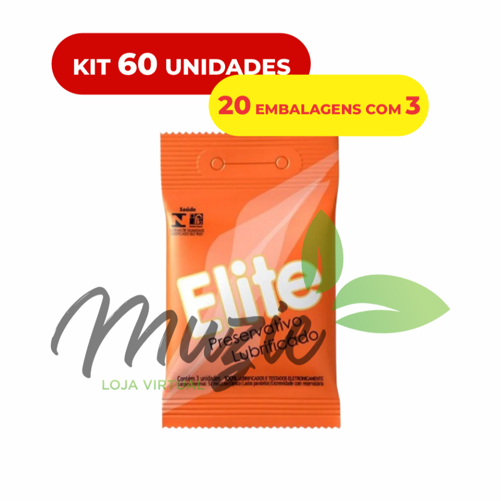 Kit 60 Preservativo Camisinhas Lub (3x20) Elite Blowtex Cx