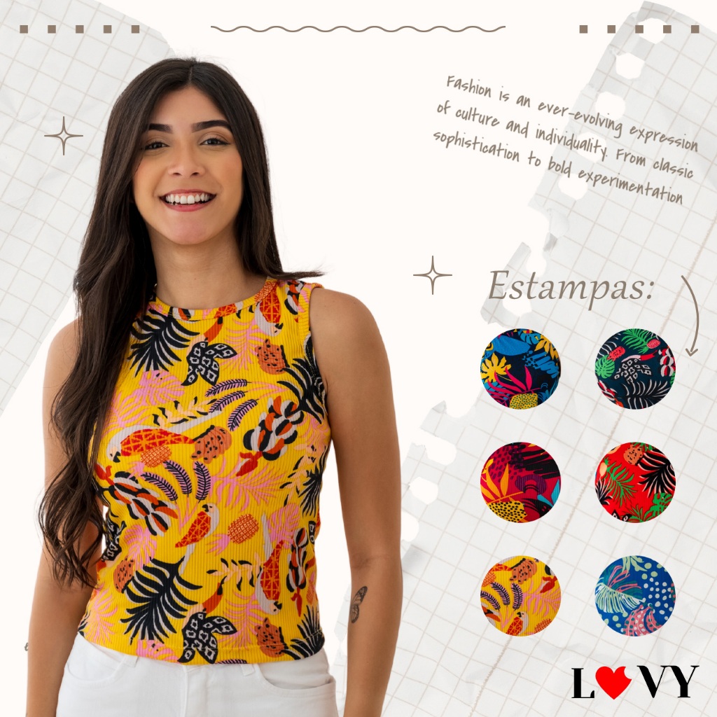 Blusas Canelada Ribana premium Casual Feminina Ribana Grosso Tendência Verão Blusa Básica estampada