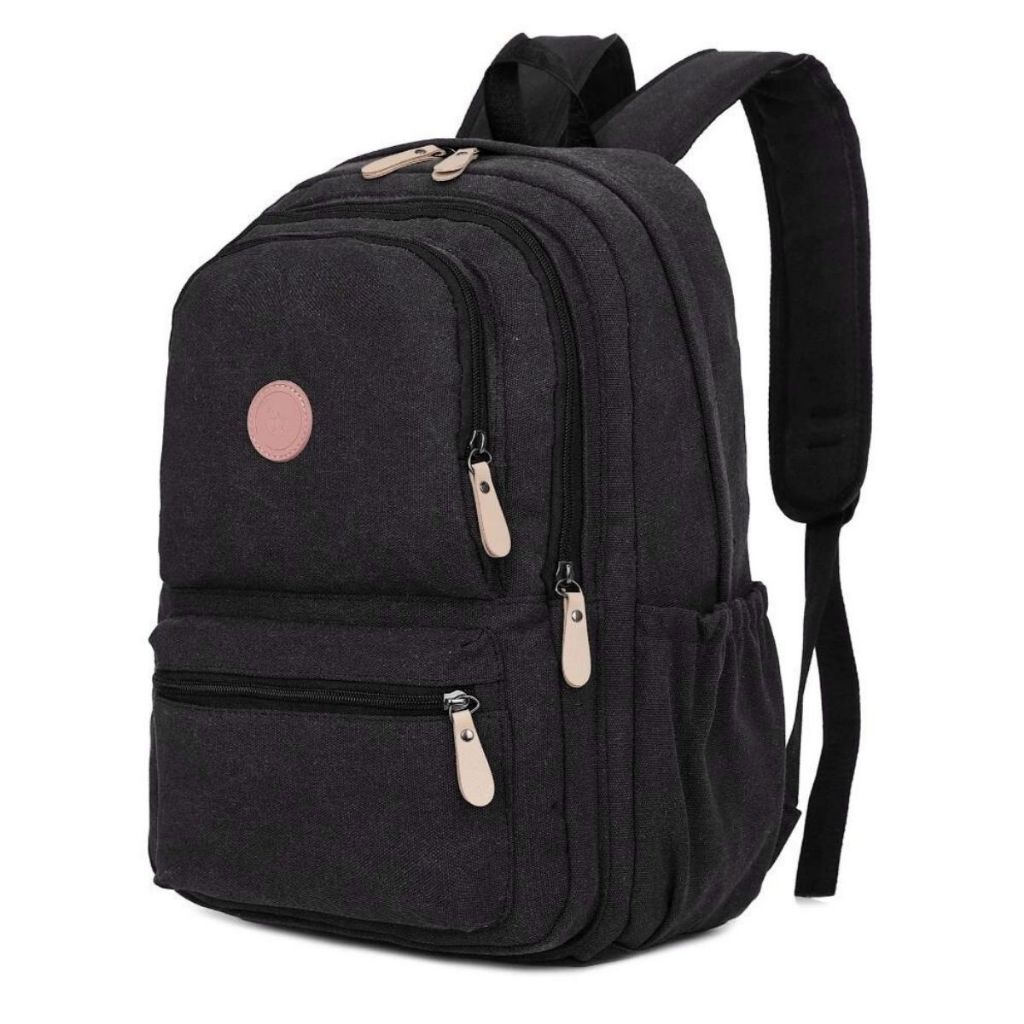 Mochila Reforçada Notebook Lona Impermeavel Anti Furto Resistente Média Alça Costa Ajustável Bolsa