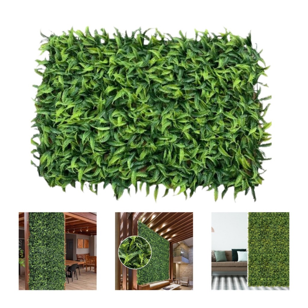 Kit 20 Placas Samambaia Grama Artificial Parede Muro Inglês Vertical Cheio em Oferta na Shopee