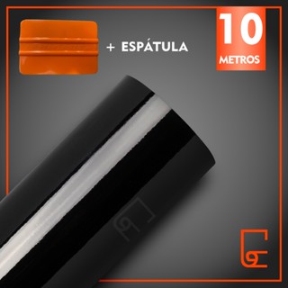 Papel Adesivo Vinil Preto Tipo Papel Contact Impermeável Para Envelopamento de Móveis Geladeira+Espátula para Aplicação em Oferta na Shopee