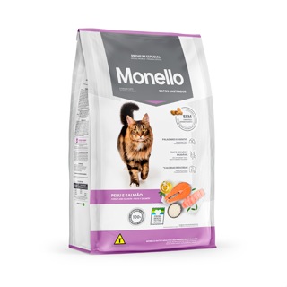 Ração Monello para Gatos Castrados Sabor Peru e Salmão 10,1KG em Oferta na Shopee