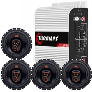 Kit 4 Alto Falantes Triaxiais JBL 6TRMS80 80 Watts Rms + Módulo Taramps TS400x4 em Oferta na Shopee