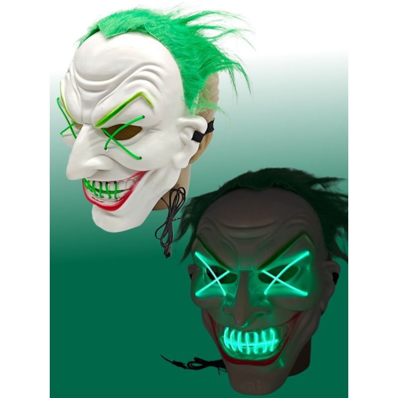 MÁSCARA COM LED PISCA PARA FESTA E FANTASIA DE HALLOWEEN