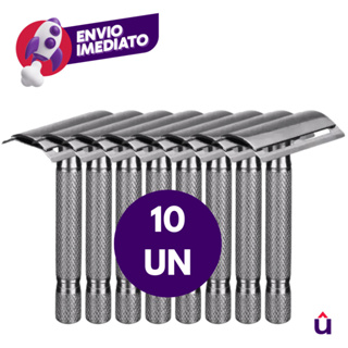 Kit Aparelho Barbeador Metal Com 6, 8 ou 10 Un Clássico Manual Retrô Com Lâmina em Oferta na Shopee