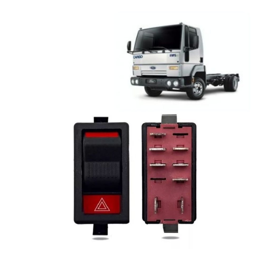 Botão Do Pisca Alerta 8 Terminais Ford Caminhões Cargo C 815 Voltagem:12 volts