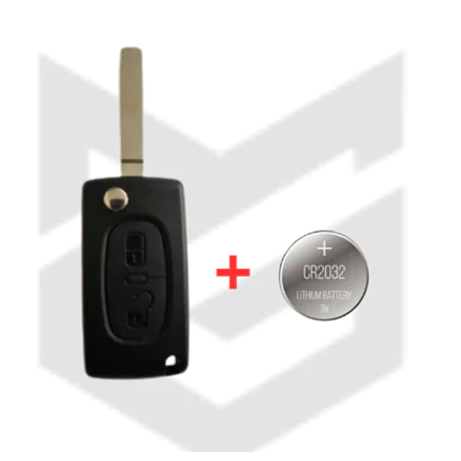 Carcaça Chave Canivete Citroen C3 C4 Pallas Picasso 2 Botões + Bateria