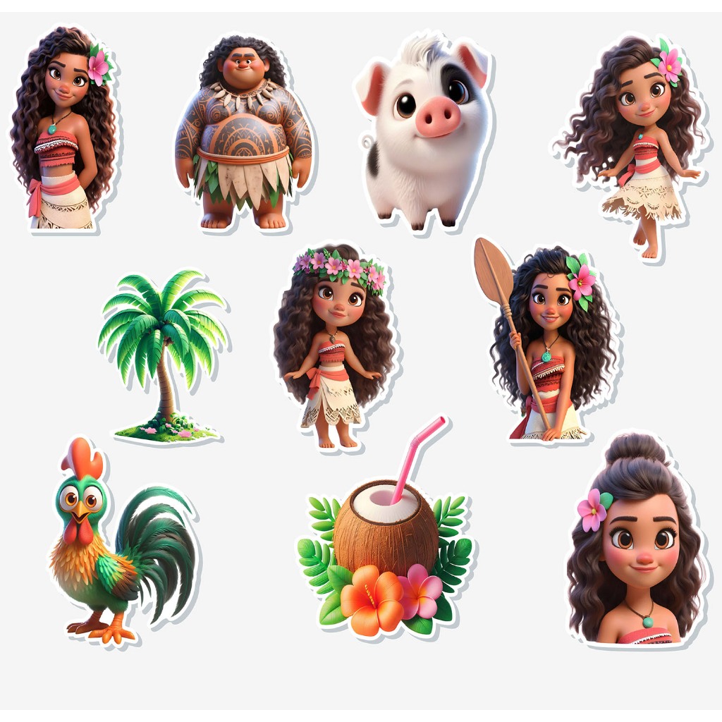 50 Apliques Moana Princesa Moana em Oferta na Shopee