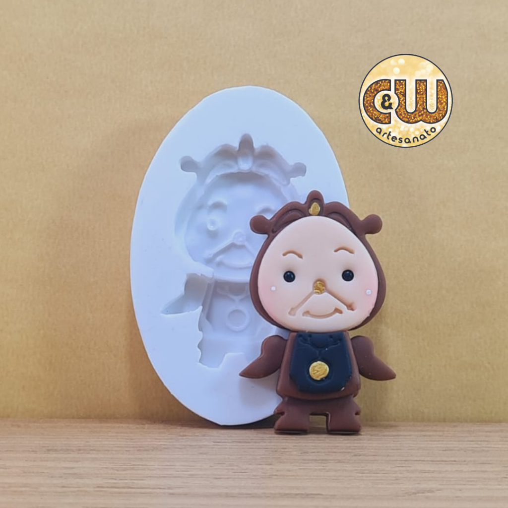 Molde Silicone Relogio - A Bela e a Fera  - Decoração, Confeitaria e Artesanato – Biscuit - Festa