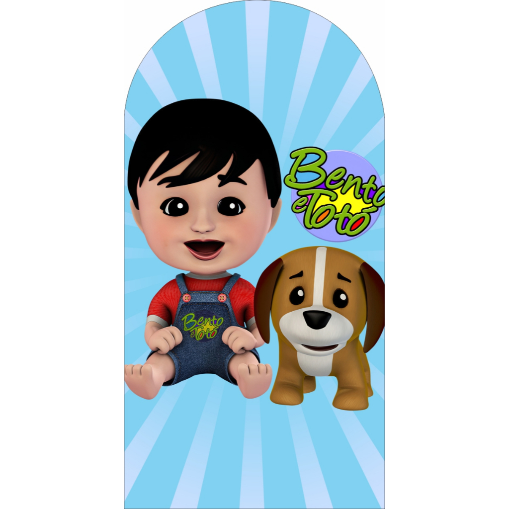 Painel de Festa Bento e Totó e Patinhos Romano na Medida de 2,00m de Altura x 1,00m de Largura em Oferta na Shopee