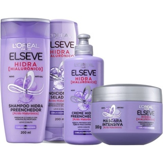 Kit Elseve L'Oréal Paris Hidra Hialurônico Preenchedor (4 Produtos) Shampoo e Condicionador (400ml)