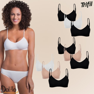 Kit 3 Sutia Top Trifil Em Poliamida Com Alcas Ajustaveis Microfibra Sem Costura em Oferta na Shopee