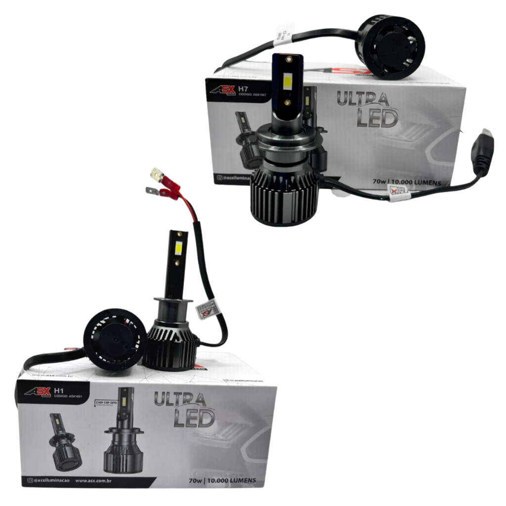 Ultra Led Asx H7  H1 Csp 10000 Lumens 6000 Kelvin 70w 2 Pares Lampada de Led Asx - Spare Parts and Accessories for Vehicles