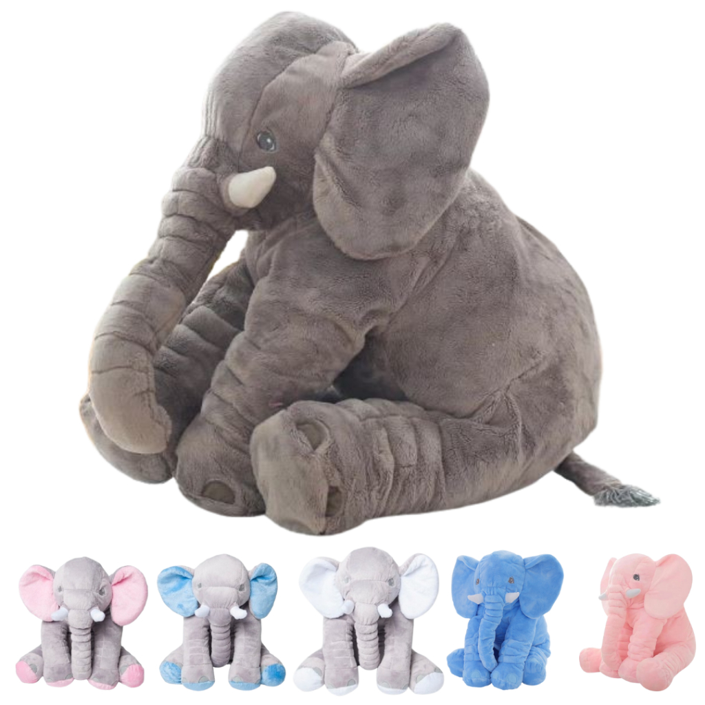 Elefante de Pelúcia Grande Anti-Alérgico Almofada Macia para Dormir Decorar Diversas Cores em Oferta na Shopee