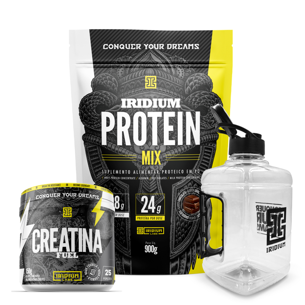 Kit Whey Protein Mix + Creatina Fuel Monohidratada 150g + Galão 1,5l - Iridium Labs - Health