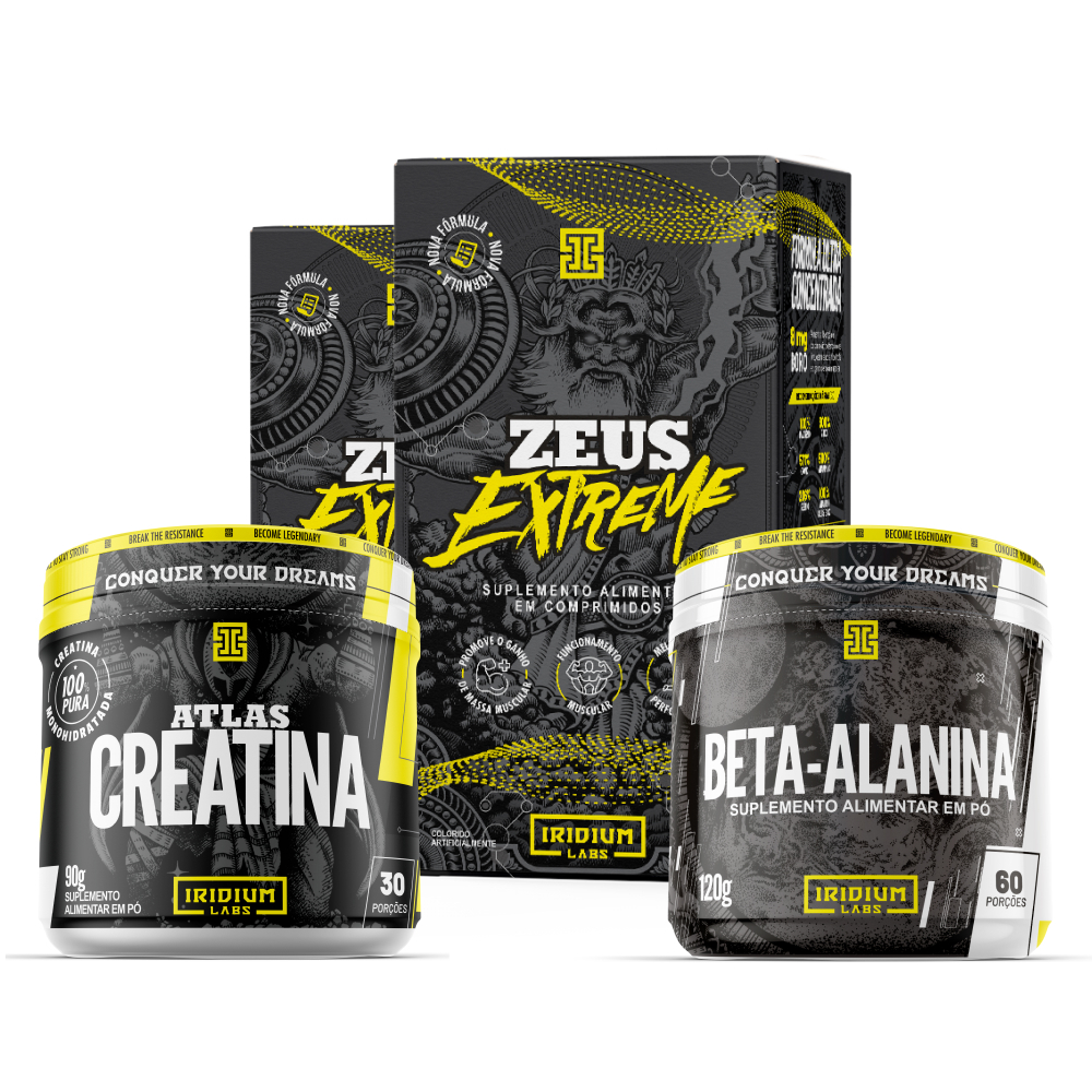 Kit 2x Zeus Extreme + Atlas Creatina - 90g + Beta Alanina - Iridium Labs - Health