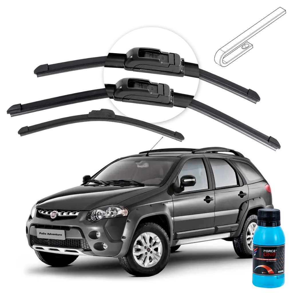 Palheta Limpador de Parabrisa Fiat Palio Weekend G4 ano 08 a 14 Universal Dianteira e Traseira