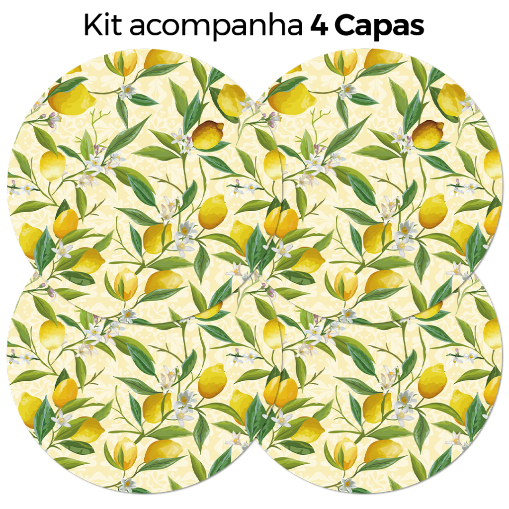 Kit 4 Capas para Sousplat Decorativo Limões 35X35 cm ENVIO RÁPIDO!! em Oferta na Shopee