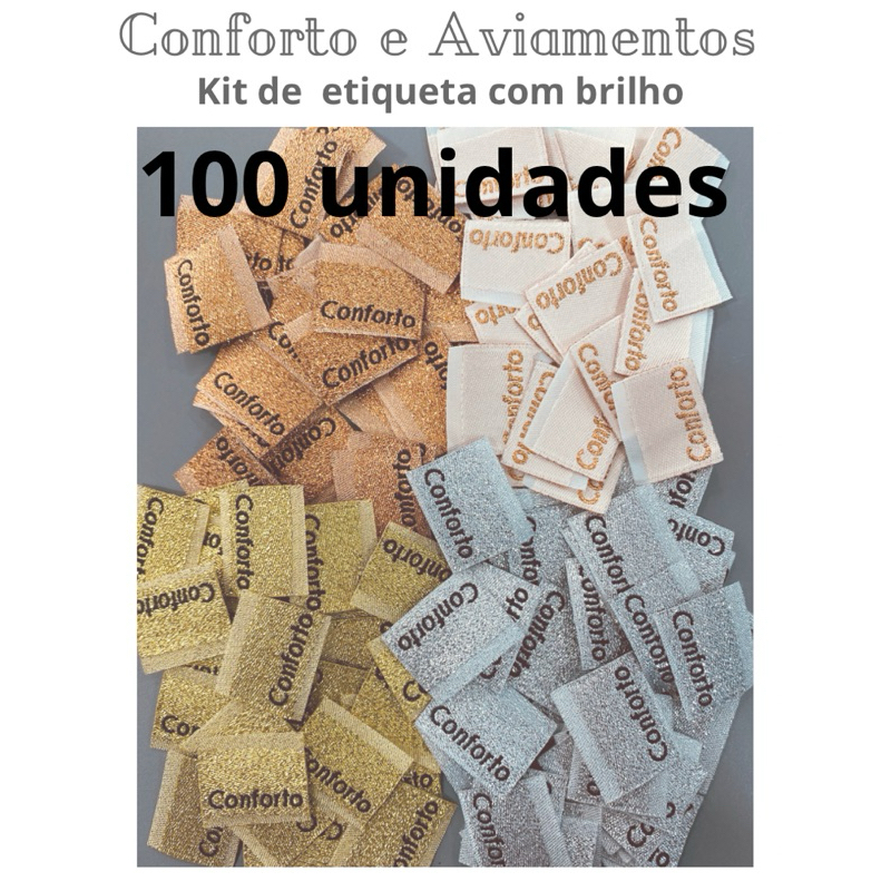 etiqueta conforto 100 unidades misturada/prata/dourada/ouro-rose/cobre em Oferta na Shopee