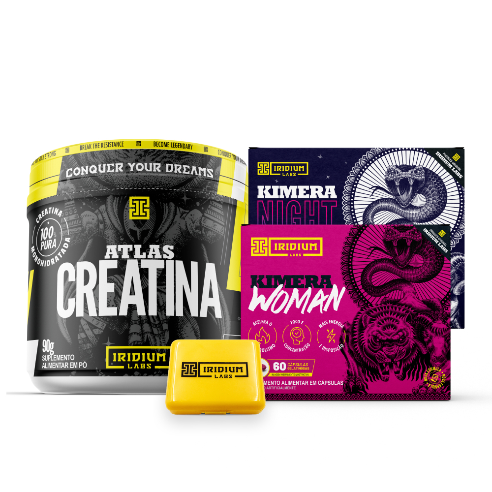 Kit Kimera Woman + Kimera night + Creatina 90g + Porta Caps em Oferta na Shopee