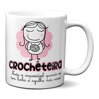Caneca Personalizada Crochêteira em Oferta na Shopee