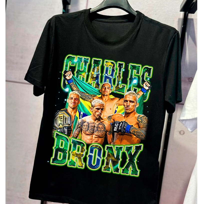 Camiseta Basica Algodao Charles Do Bronx Oliveira UFC Lutador Campeao Brasil MMA