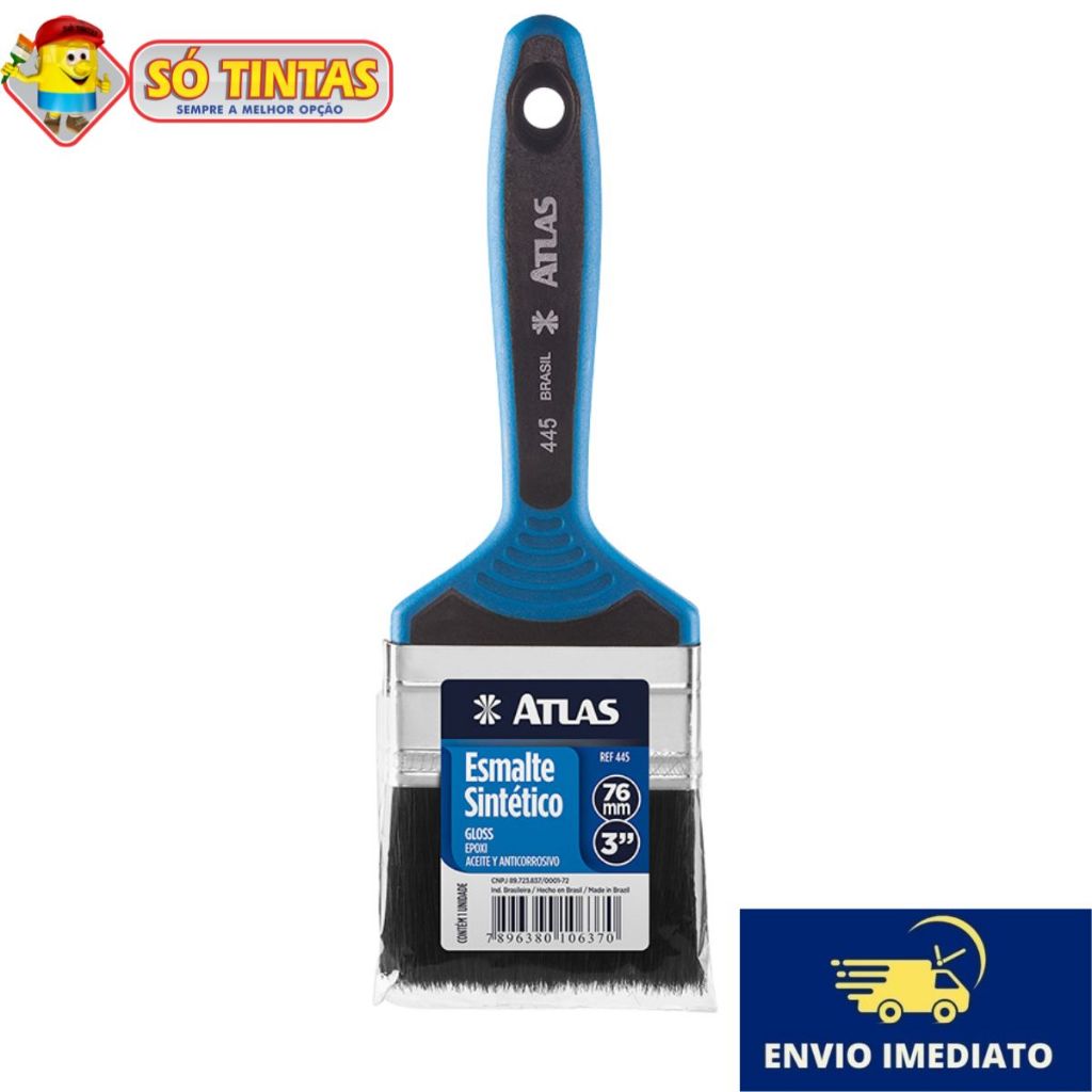 Trincha Dupla 445 Atlas Ideal para Pintura Esmalte Sintético e Tinta a Base de Água em Oferta na Shopee