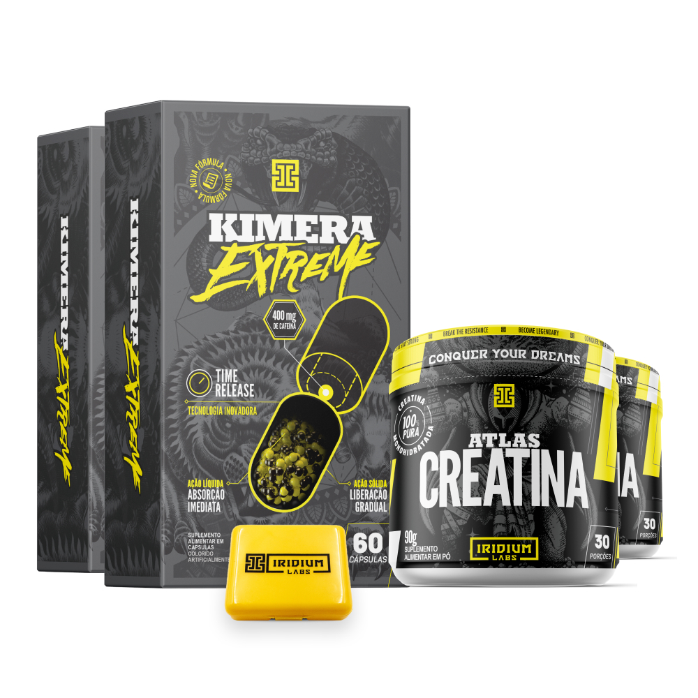 Kit 2x Kimera Extreme + 2x Creatina 90g + porta caps em Oferta na Shopee
