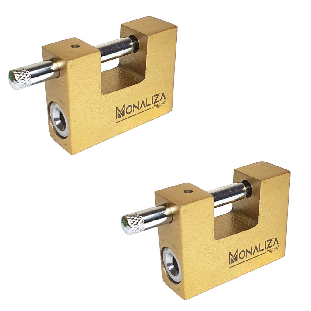 Kit 2x Cadeado de Alta Seguranca 70 mm Inviolavel 4 Chaves