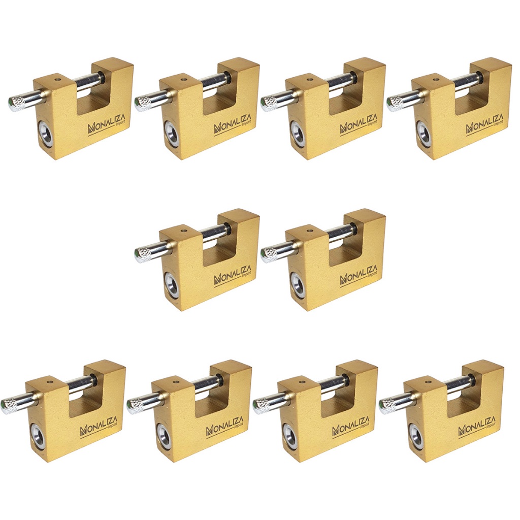 Kit 10x Cadeado de Alta Seguranca 60 mm Inviolavel 4 Chaves